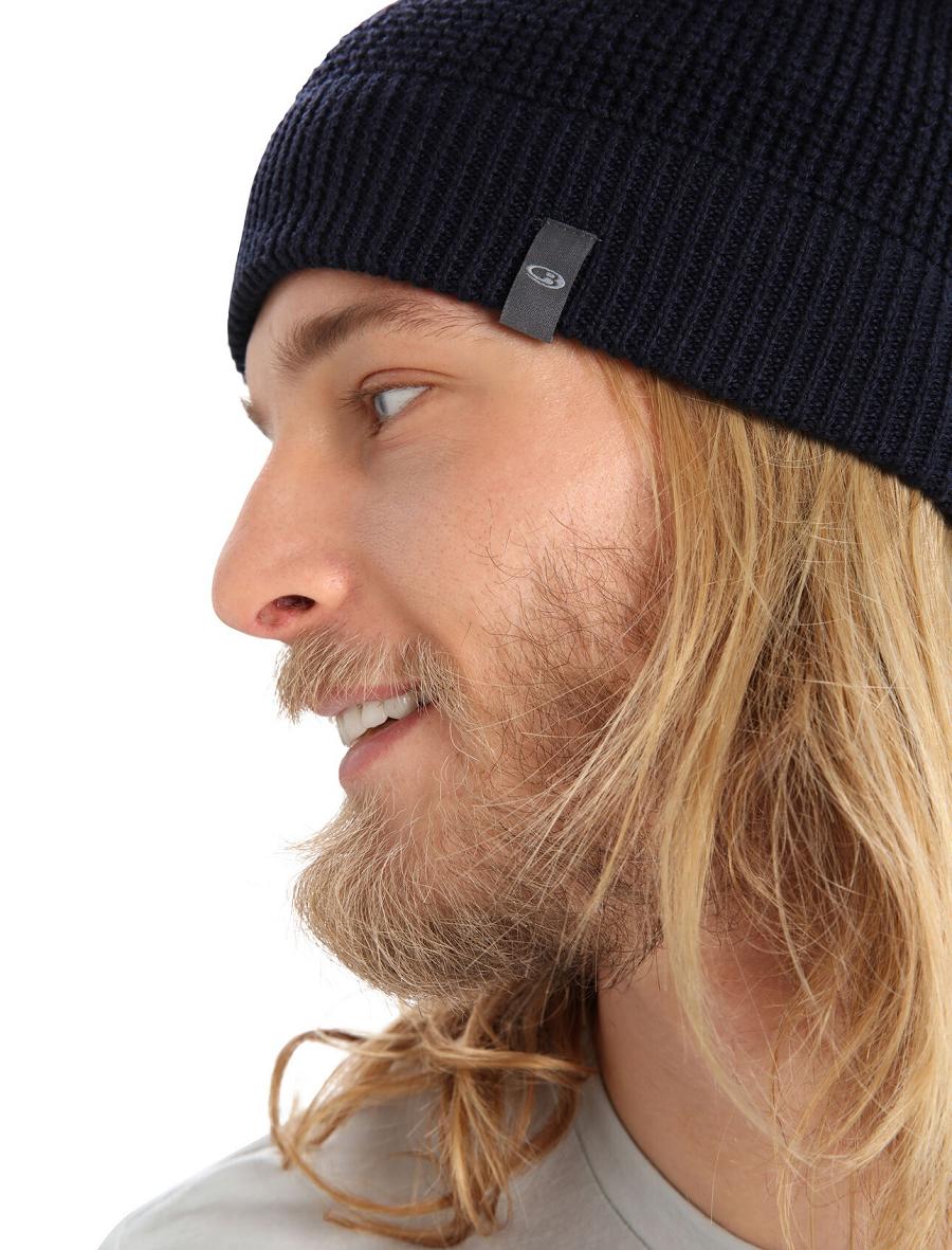 Czapki Icebreaker Unisex Merino Feadan Slouch Beanie Damskie Granatowe | PL 1469EBCX